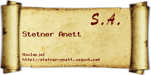 Stetner Anett névjegykártya